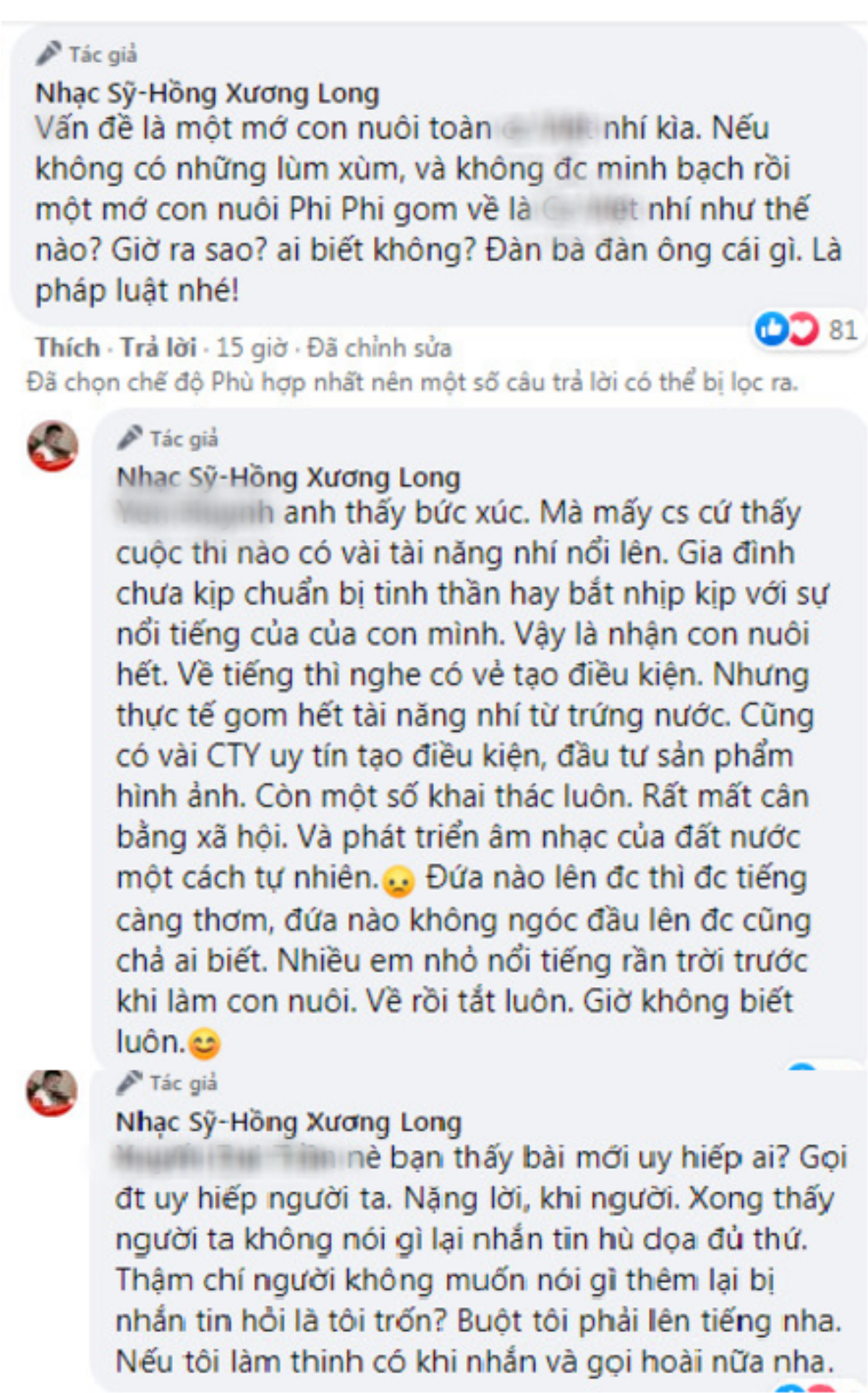 Nhạc sĩ Hồng Xương Long hứa gỡ hết bài đăng và xin lỗi công khai 'ca sĩ Phi Phi' nếu cô dám thề điều này Ảnh 3