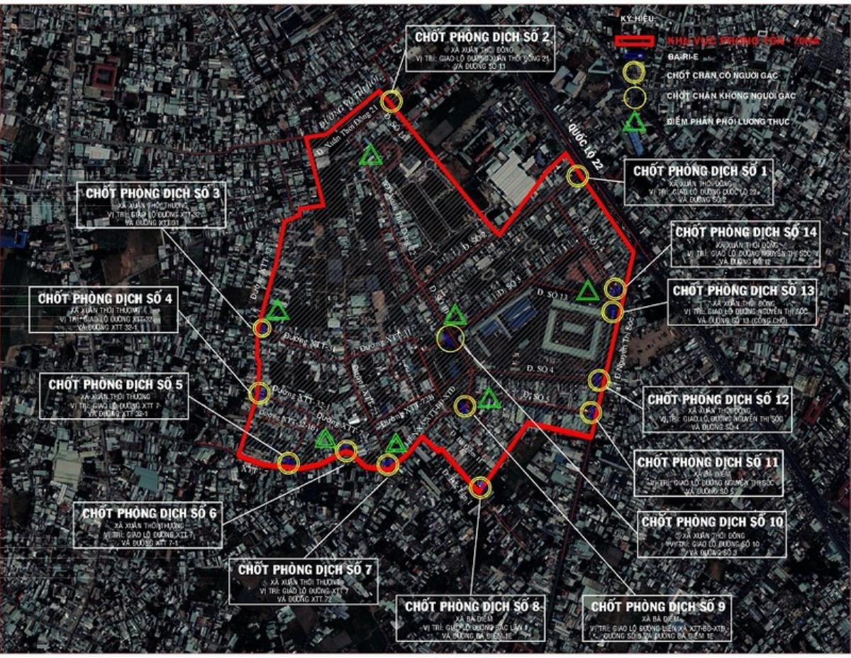 TP.HCM: Huyện Hóc Môn phong tỏa 3 khu vực từ 0h ngày 30/6 để phòng, chống dịch COVID-19 Ảnh 1