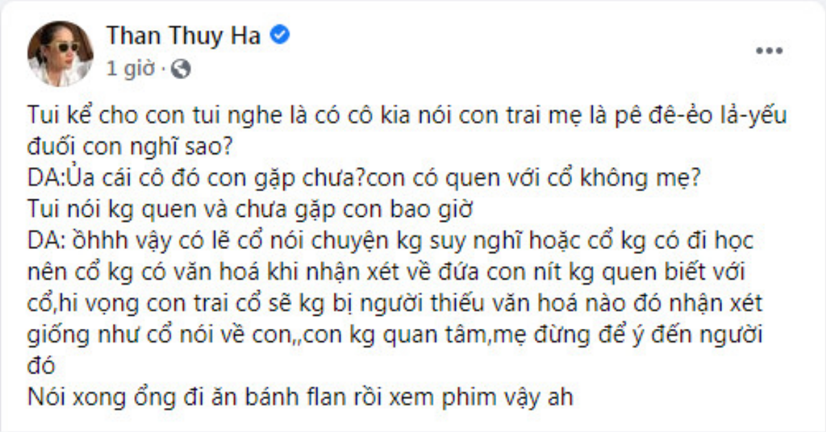 Bị miệt thị giới tính, con trai Thân Thúy Hà có phản ứng khiến cộng đồng mạng khen ngợi hết lời Ảnh 2