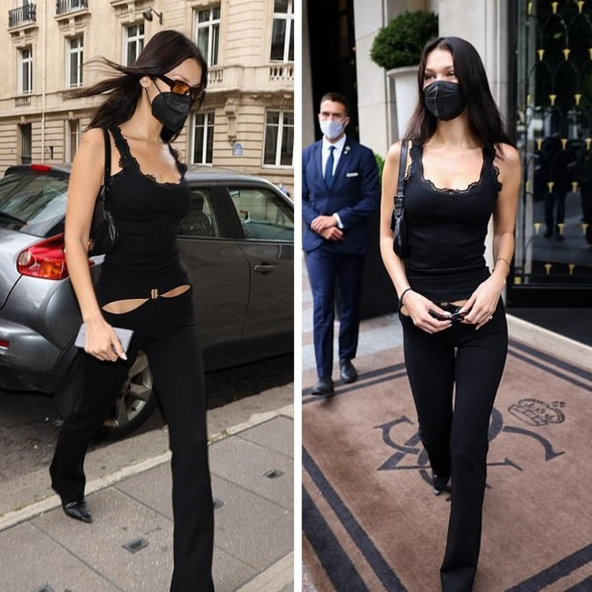 Chân dài Bella Hadid mặc quần cut-out ngay vùng 'nhạy cảm' tung tẩy trên phố Ảnh 2