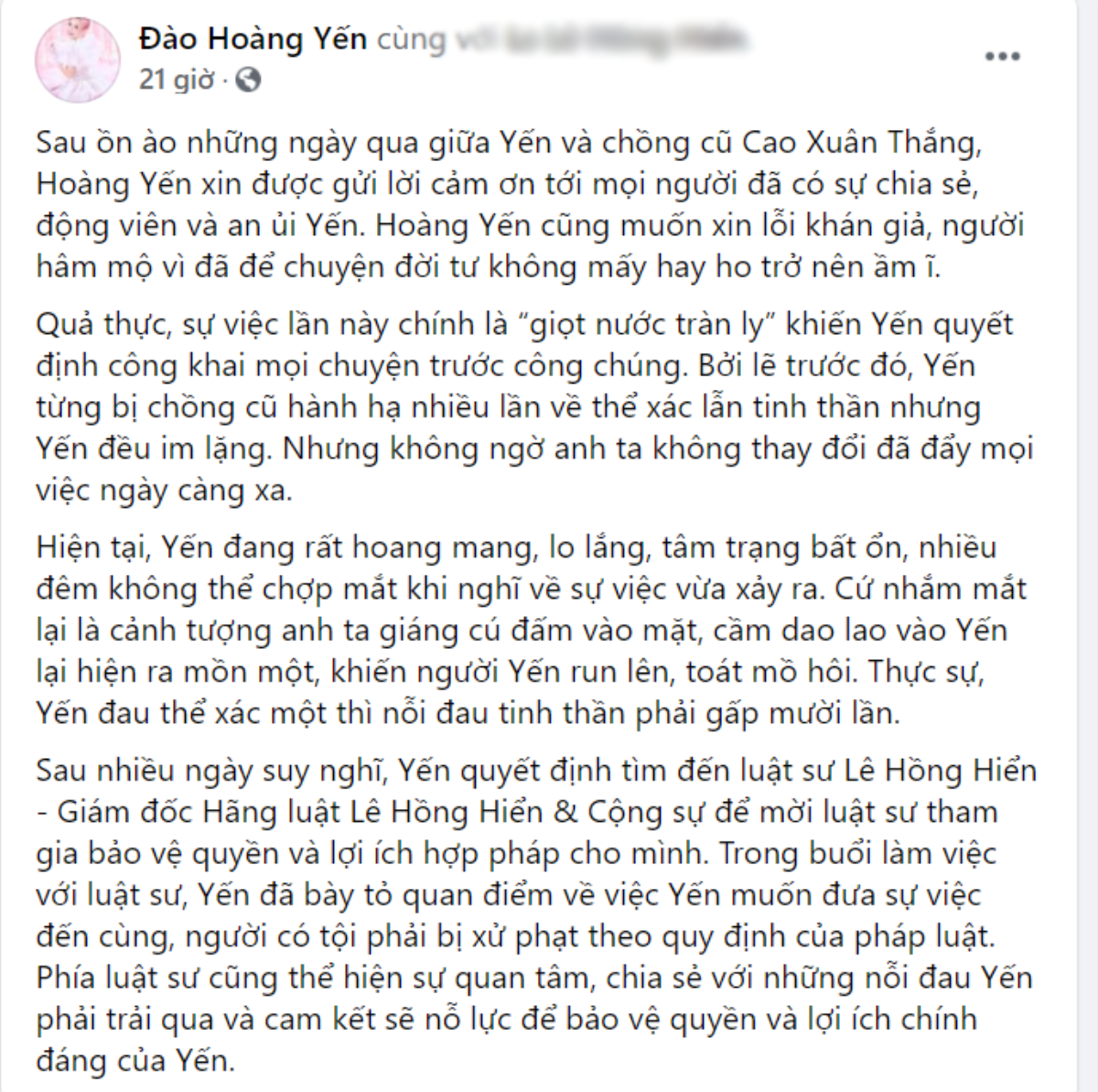 Diễn viên Hoàng Yến chính thức khởi kiện chồng cũ: Hàng loạt tội danh, trong đó có 'Đe dọa giết người' Ảnh 2