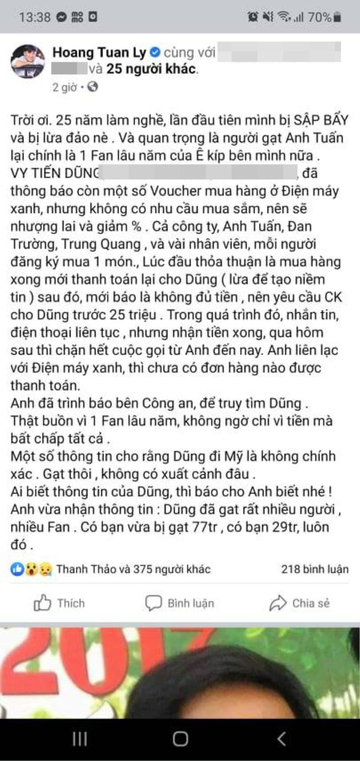 Đan Trường và quản lí bị lừa tiền, bức xúc vì kẻ gian chính là người thân quen Ảnh 2