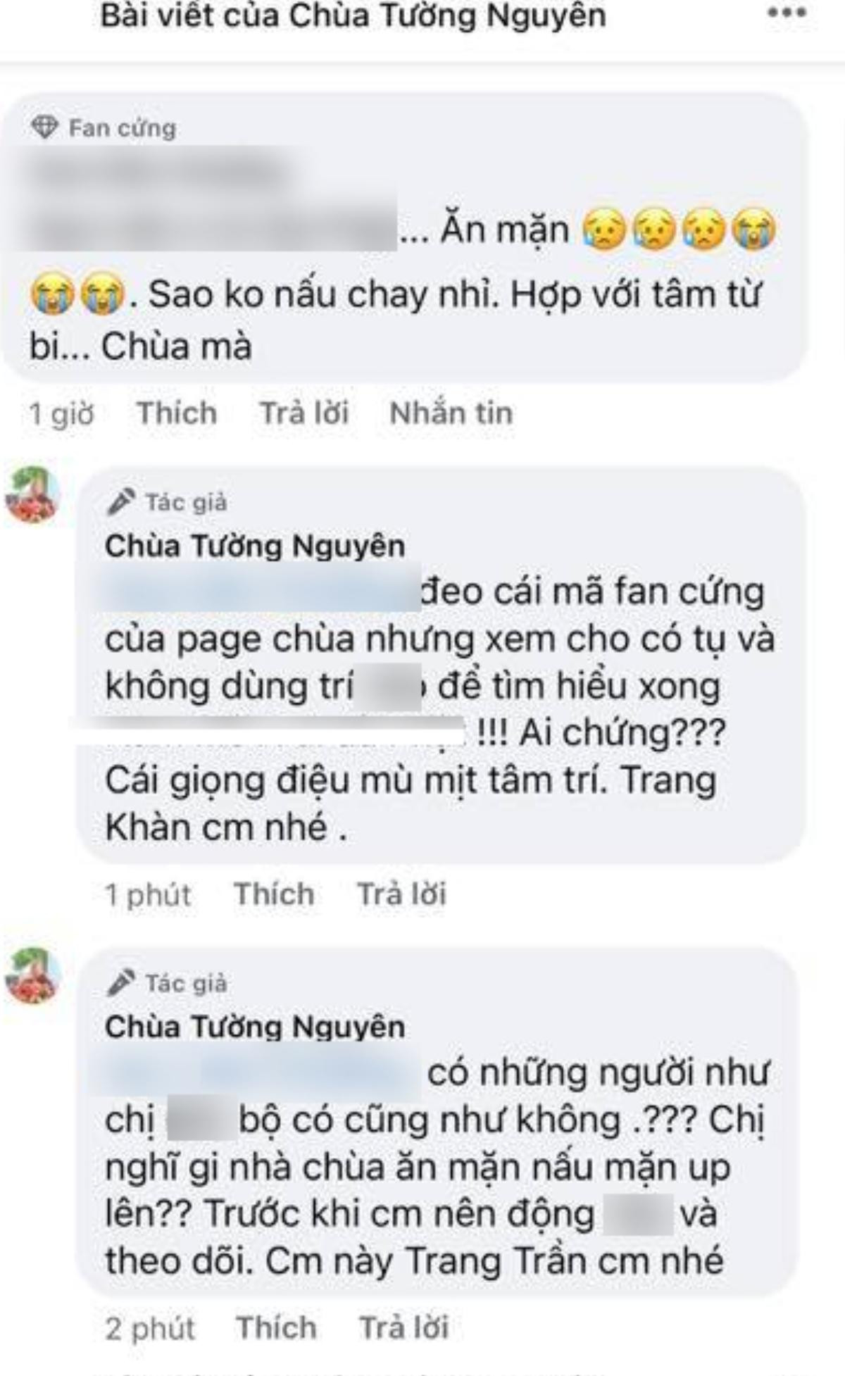 Trang Trần gây phẫn nộ khi dùng fanpage của chùa cãi tay đôi với dân mạng chuyện làm từ thiện Ảnh 1