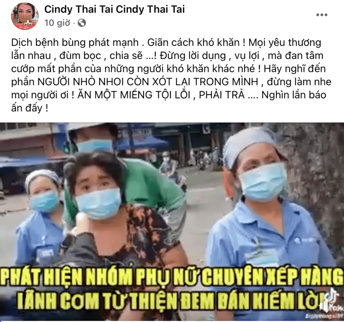 Cindy Thái Tài lên án người trục lợi, xin cơm từ thiện mang đi bán Ảnh 2