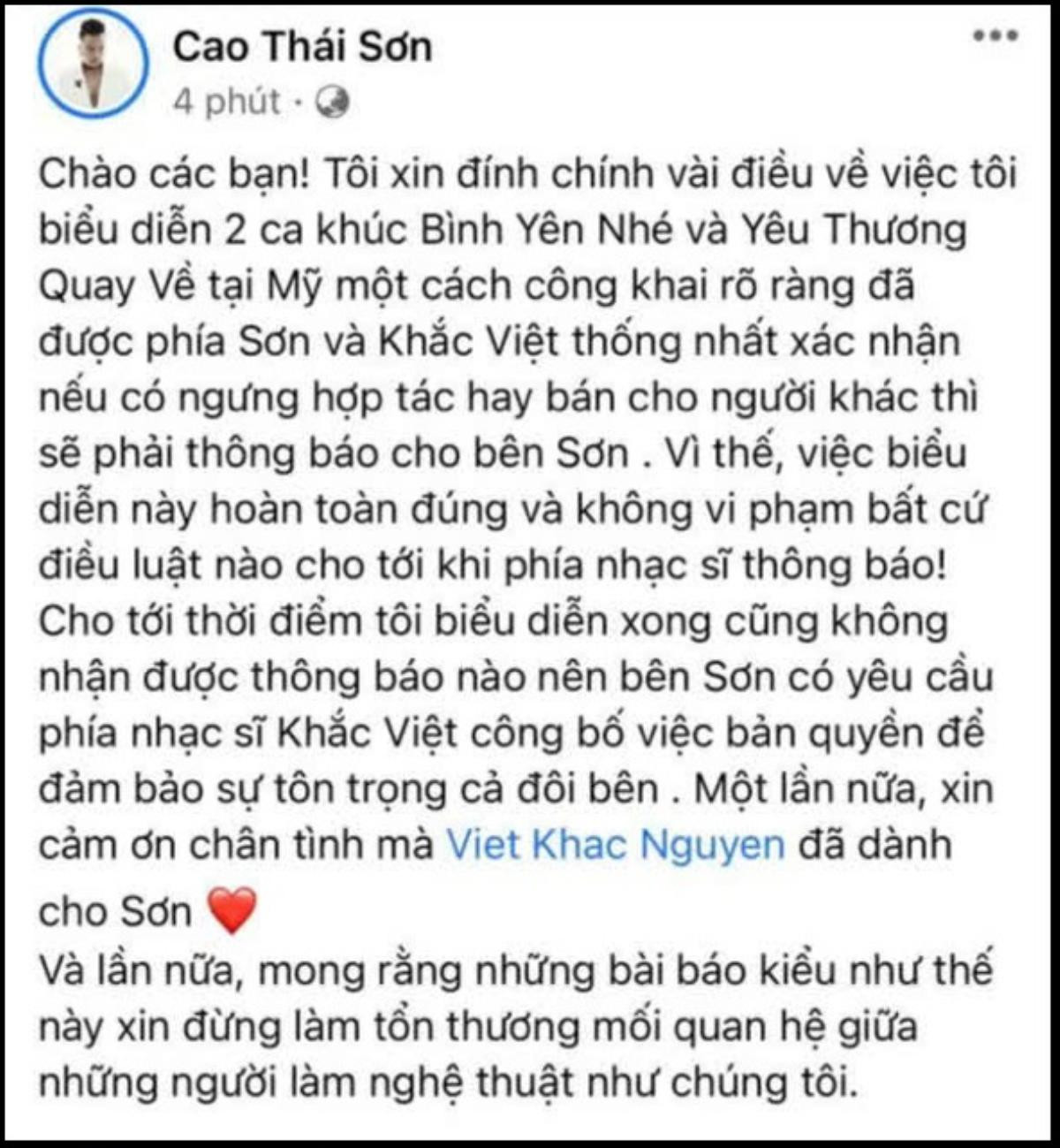 Khắc Việt tố Cao Thái Sơn sống giả tạo, 'hát chùa' ca khúc của mình nhiều năm Ảnh 3