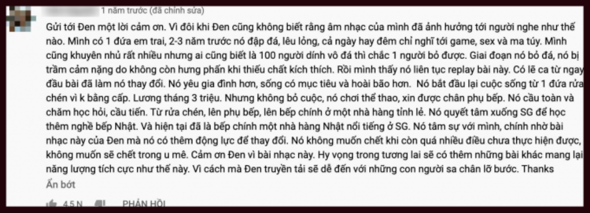 Đen Vâu đã 'cứu sống' fan bằng chính ca khúc của mình? Ảnh 2