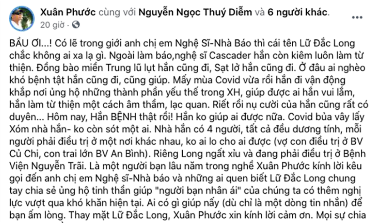 Gia đình diễn viên cascadeur nổi tiếng mắc COVID-19 phải thở máy, dàn sao Việt góp sức hỗ trợ Ảnh 2