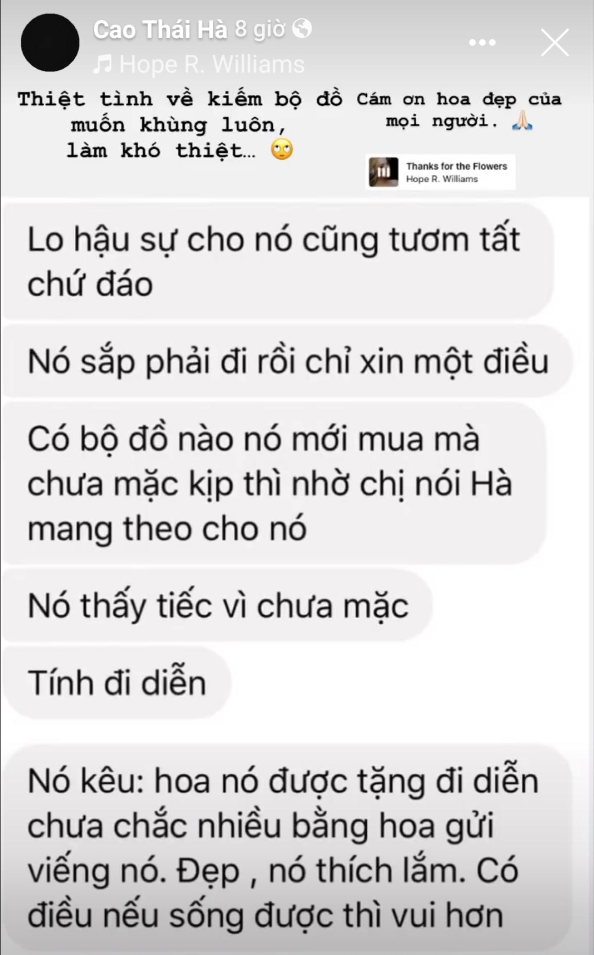 Cao Thái Hà kể cố diễn viên Đức Long báo mộng, xót xa tiết lộ hoa tặng đi diễn không nhiều bằng hoa tang Ảnh 2