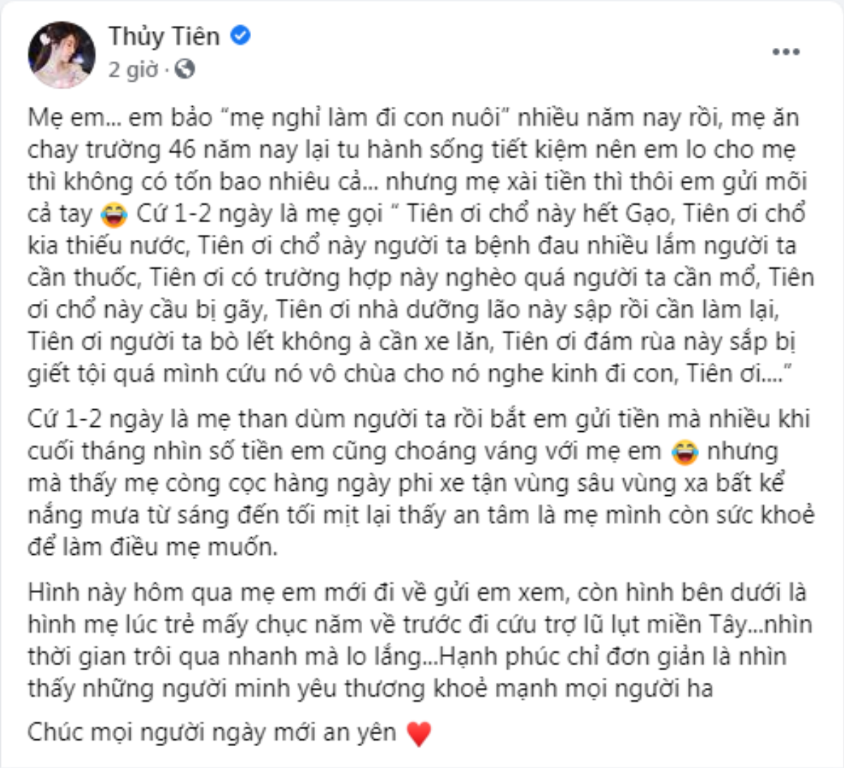 Thủy Tiên tiết lộ hay bị mẹ ruột xin tiền đến chóng mặt nhưng lý do lại gây xúc động Ảnh 1