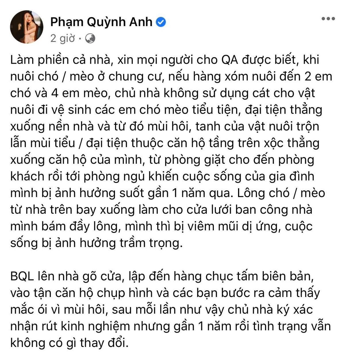 Phạm Quỳnh Anh phải sống trong môi trường ô nhiễm quanh năm, 'tố' hàng xóm: 'Không hiểu ý thức là gì?' Ảnh 1