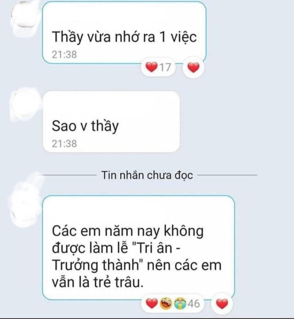 Tưởng có lời dặn dò quan trọng, ai ngờ thầy giáo nhắn một câu khiến đám học trò 'giận tím người' Ảnh 1