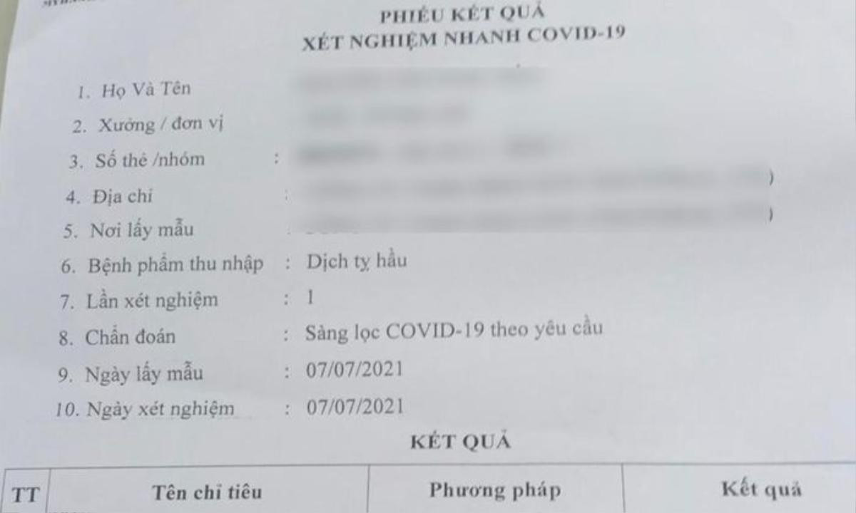 Công nhân không đi xét nghiệm vẫn có giấy âm tính Covid-19, công ty liên quan nói gì? Ảnh 1