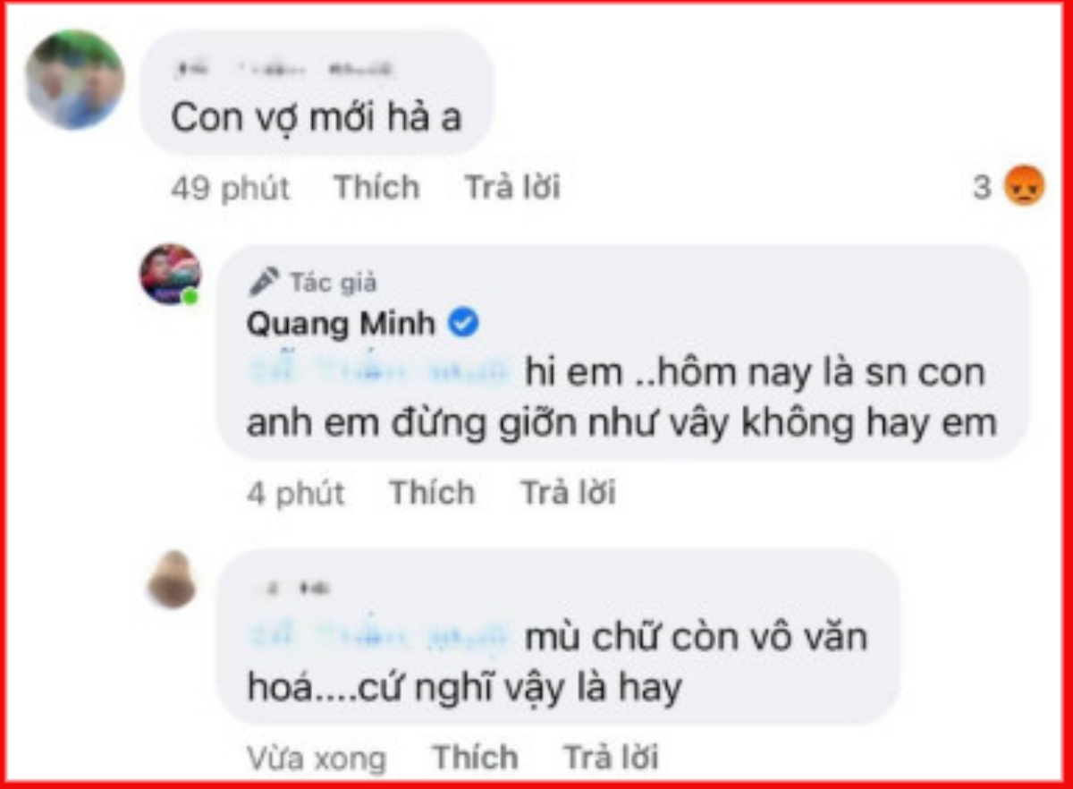 Bị anti-fan 'hỏi khó' chuyện riêng tư, nghệ sĩ Quang Minh có câu trả lời nhẹ nhàng nhưng thấm thía Ảnh 3