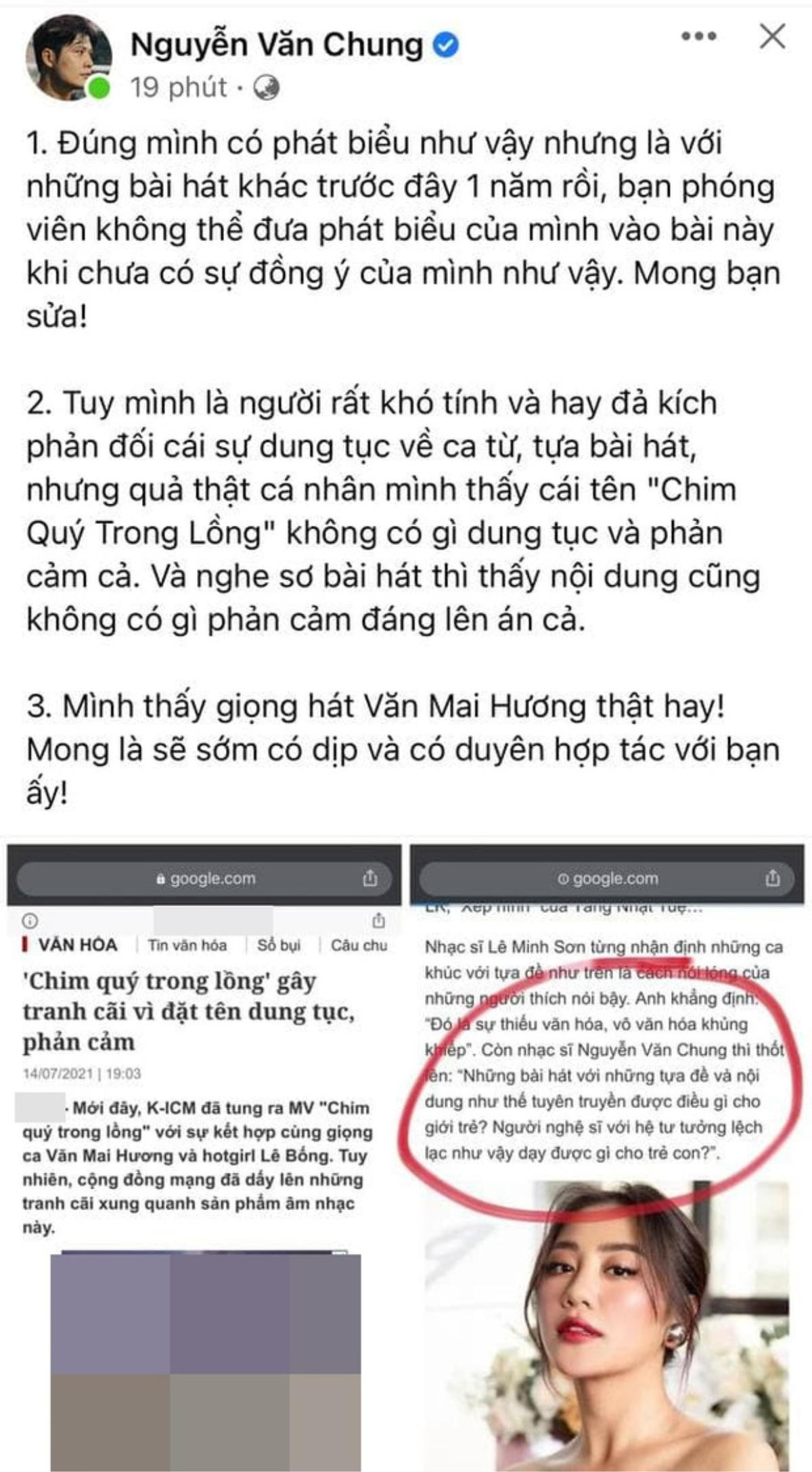 Nguyễn Văn Chung 'nổi đóa' khi bị cắt ghép phát ngôn cũ để nói về MV mới của K-ICM Ảnh 2