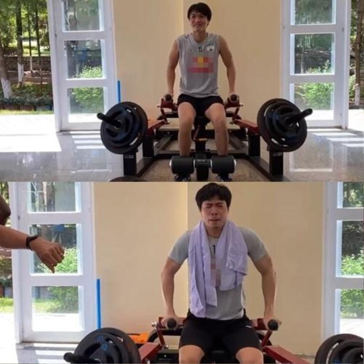 Công Phượng tập gym mà biểu cảm như diễn hài hình thể, khiến huấn luyện viên chỉ biết lắc đầu Ảnh 1