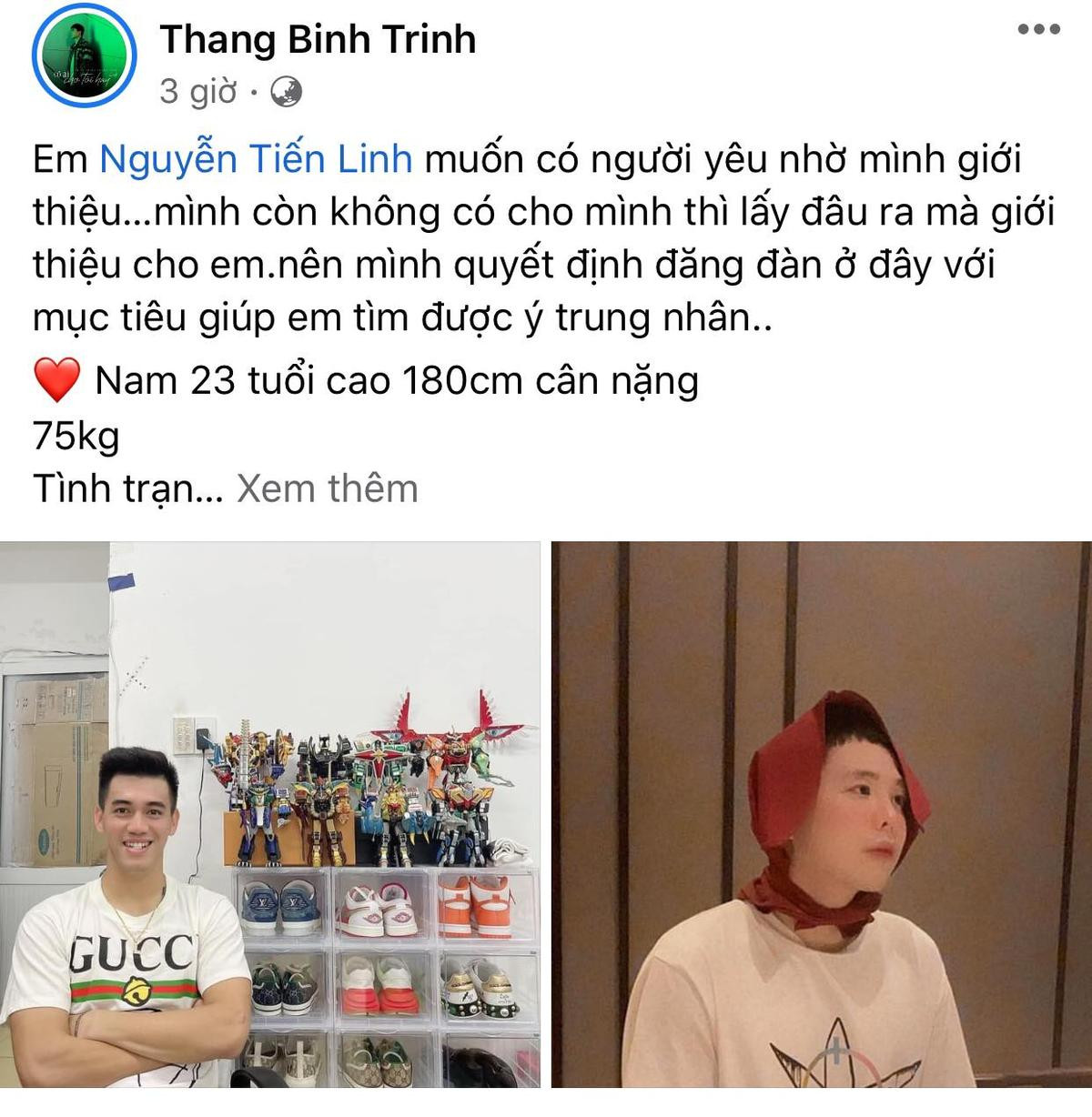 Trịnh Thăng Bình 'tìm bạn trai' cho cầu thủ Tiến Linh, chàng tiền đạo liền lên tiếng: 'Chốt đơn' Ảnh 2