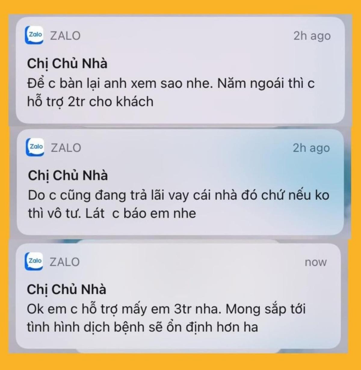 Chật vật giữa mùa dịch, sinh viên bất ngờ nhận được tin nhắn đầy xúc động từ chủ nhà Ảnh 1