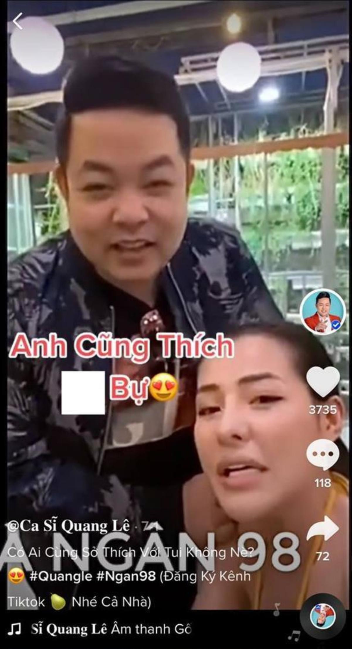 Quang Lê 'nổi đoá' khi clip 'suồng sã Ngân 98' đột nhiên chia sẻ lại Ảnh 2