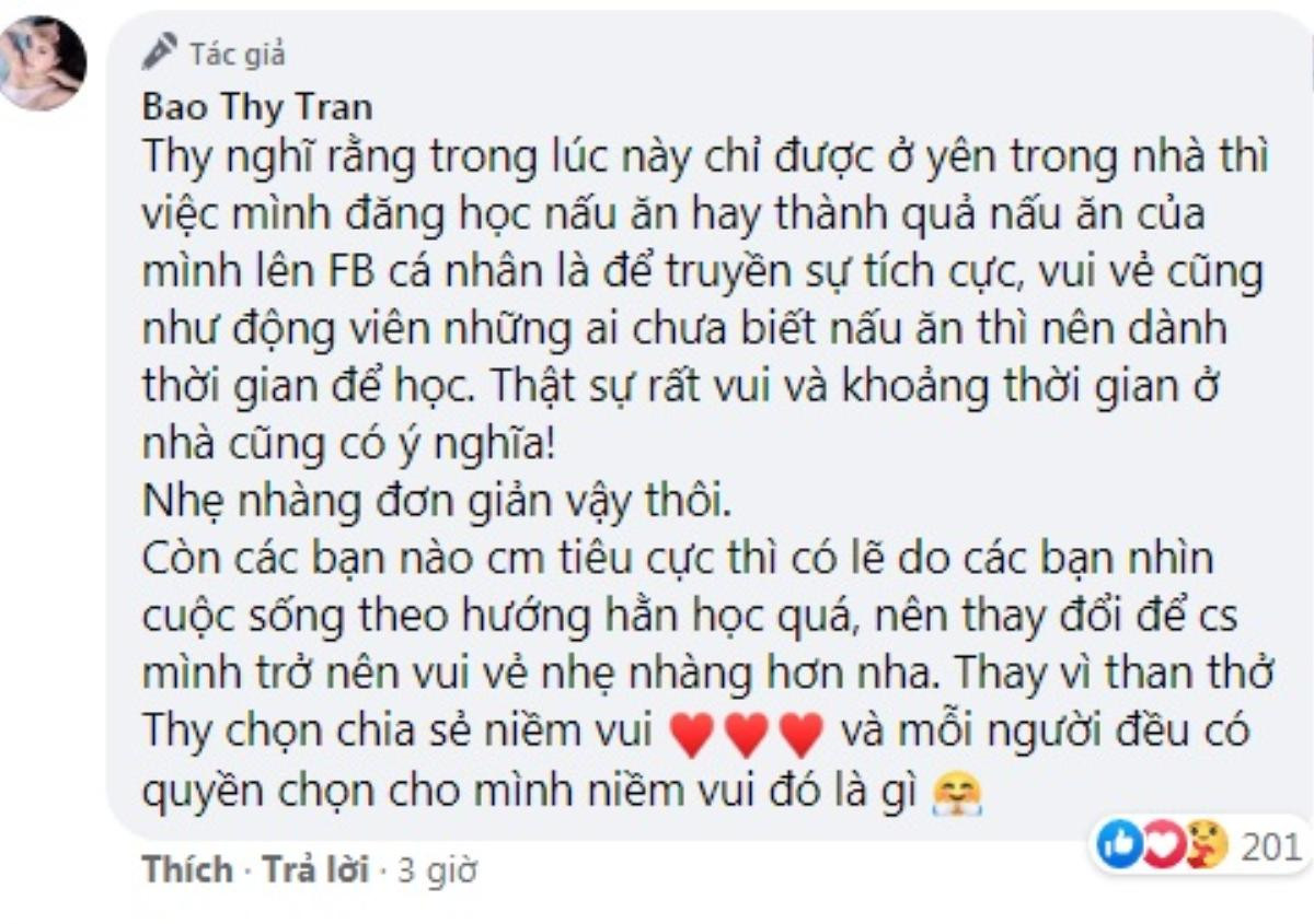 Bảo Thy 'nuốt không trôi' tô bún bò vì bị netizen chỉ trích: 'Còn nhiều người đang bon chen từng hộp cơm' Ảnh 4