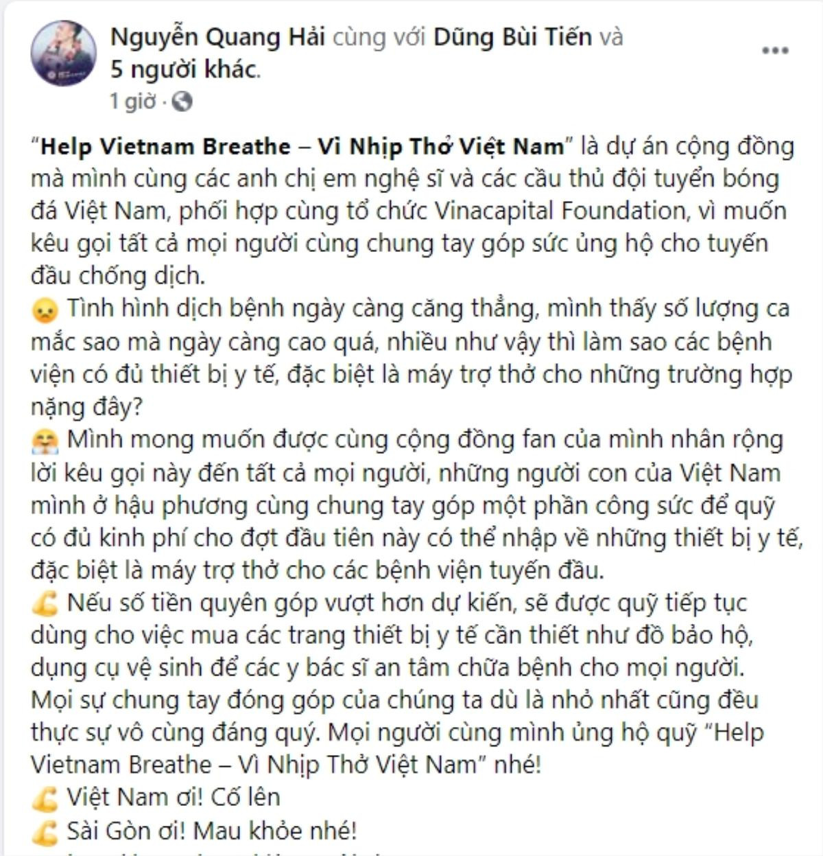 Ngô Thanh Vân, Lan Ngọc cùng loạt nghệ sĩ, cầu thủ kêu gọi ủng hộ quỹ mua máy thở chống dịch COVID-19 Ảnh 2