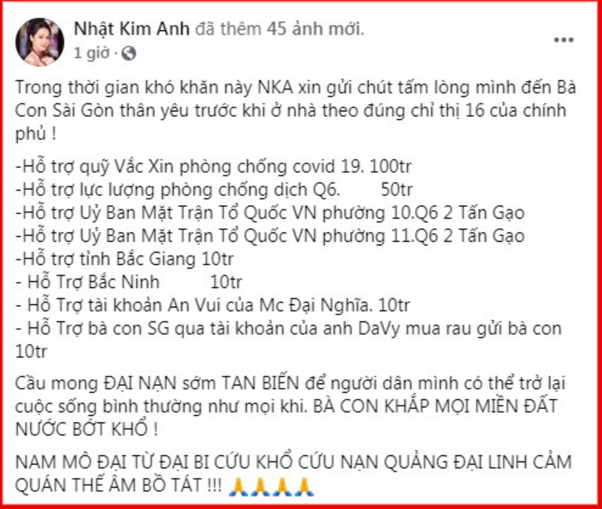 Ấm lòng nghĩa cử 'lá lành đùm lá rách' của dàn sao Việt trong mùa dịch Ảnh 12