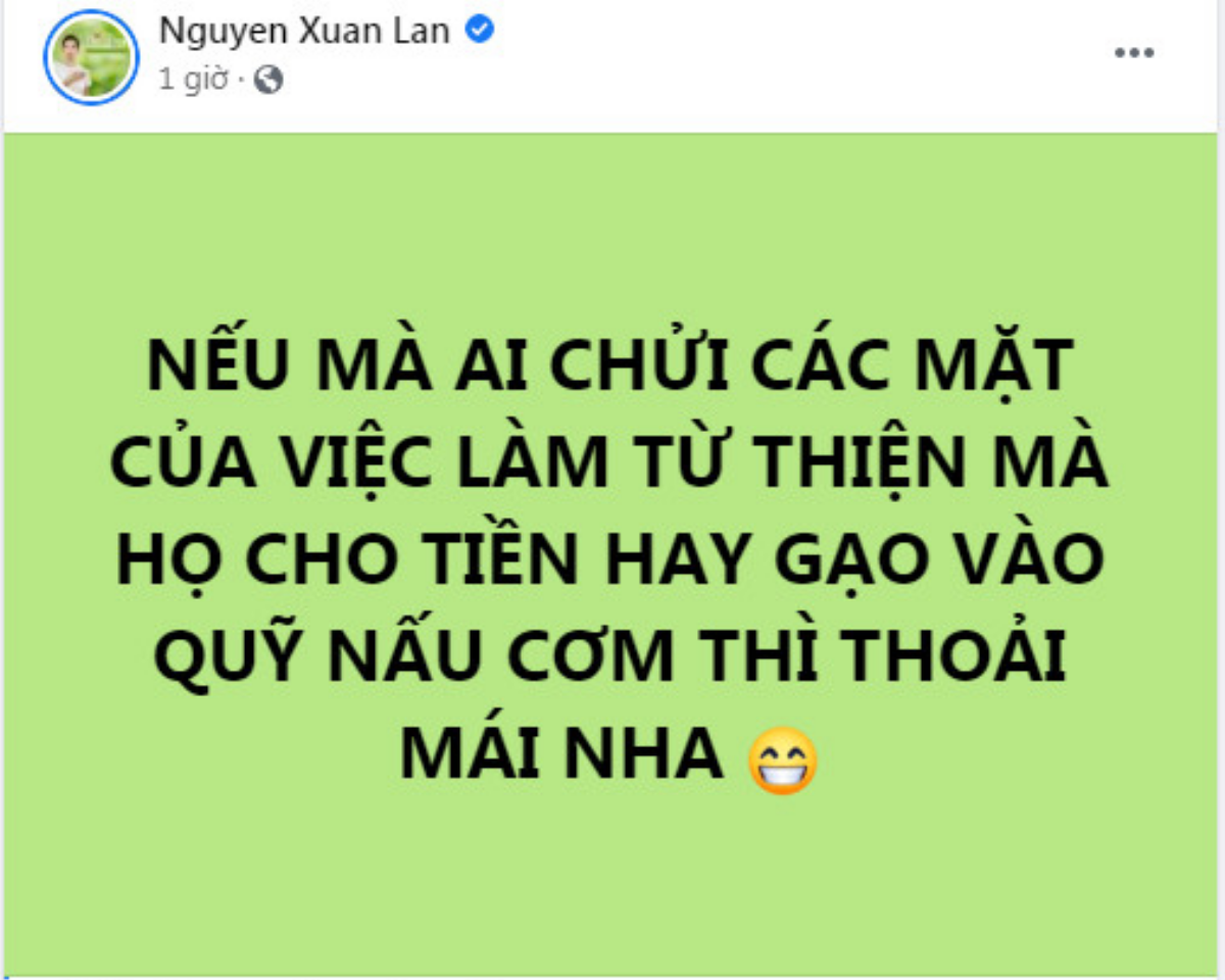 Bị 'hỏi khó' về việc từ thiện của Hoài Linh, Xuân Lan đáp trả 'cực gắt' khiến dân mạng hả hê Ảnh 2