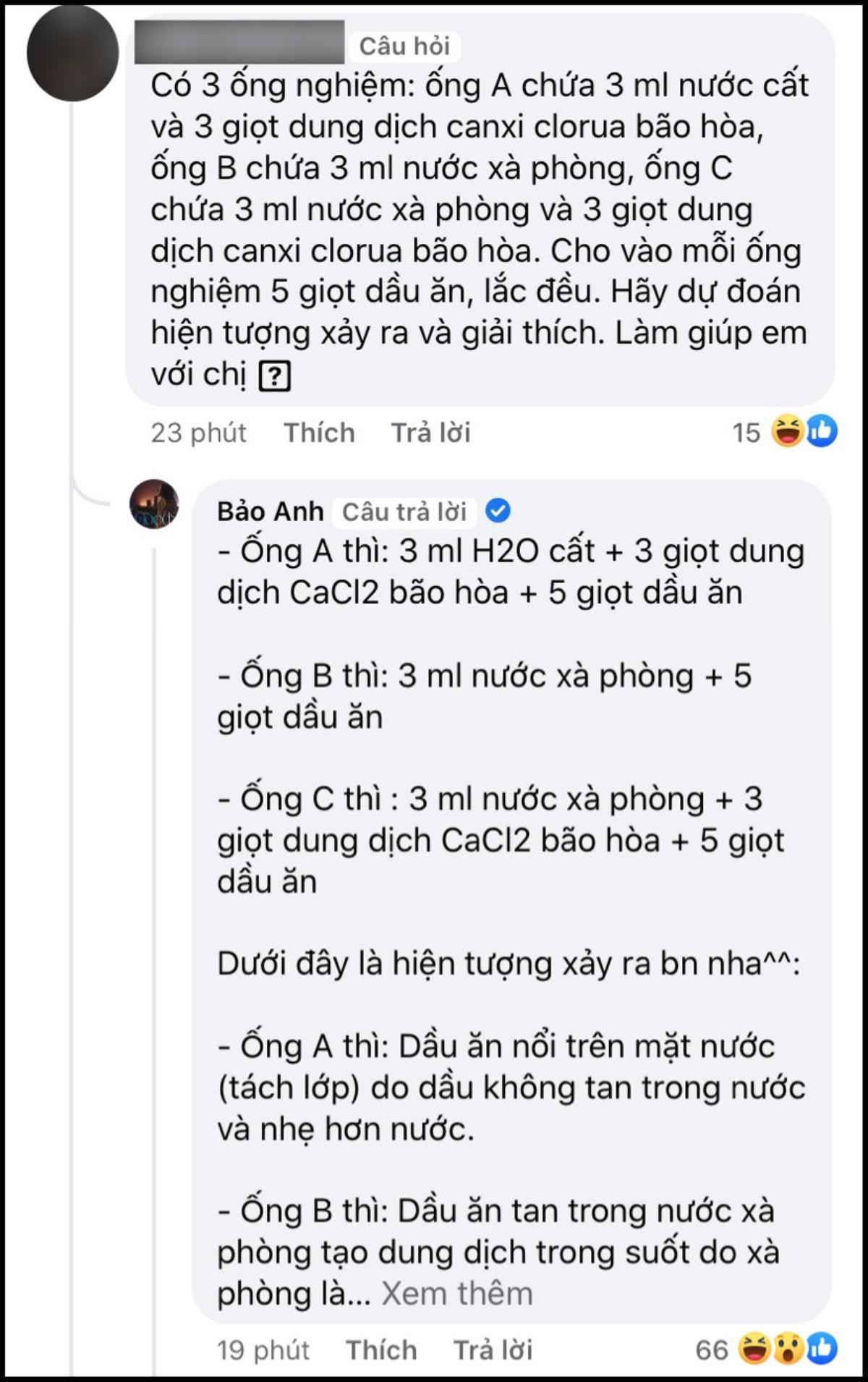 Làm ca sĩ nhưng bị fan hỏi đề Hóa, Bảo Anh có ngay đáp án chi tiết sau 4 phút khiến netizen nể phục! Ảnh 3