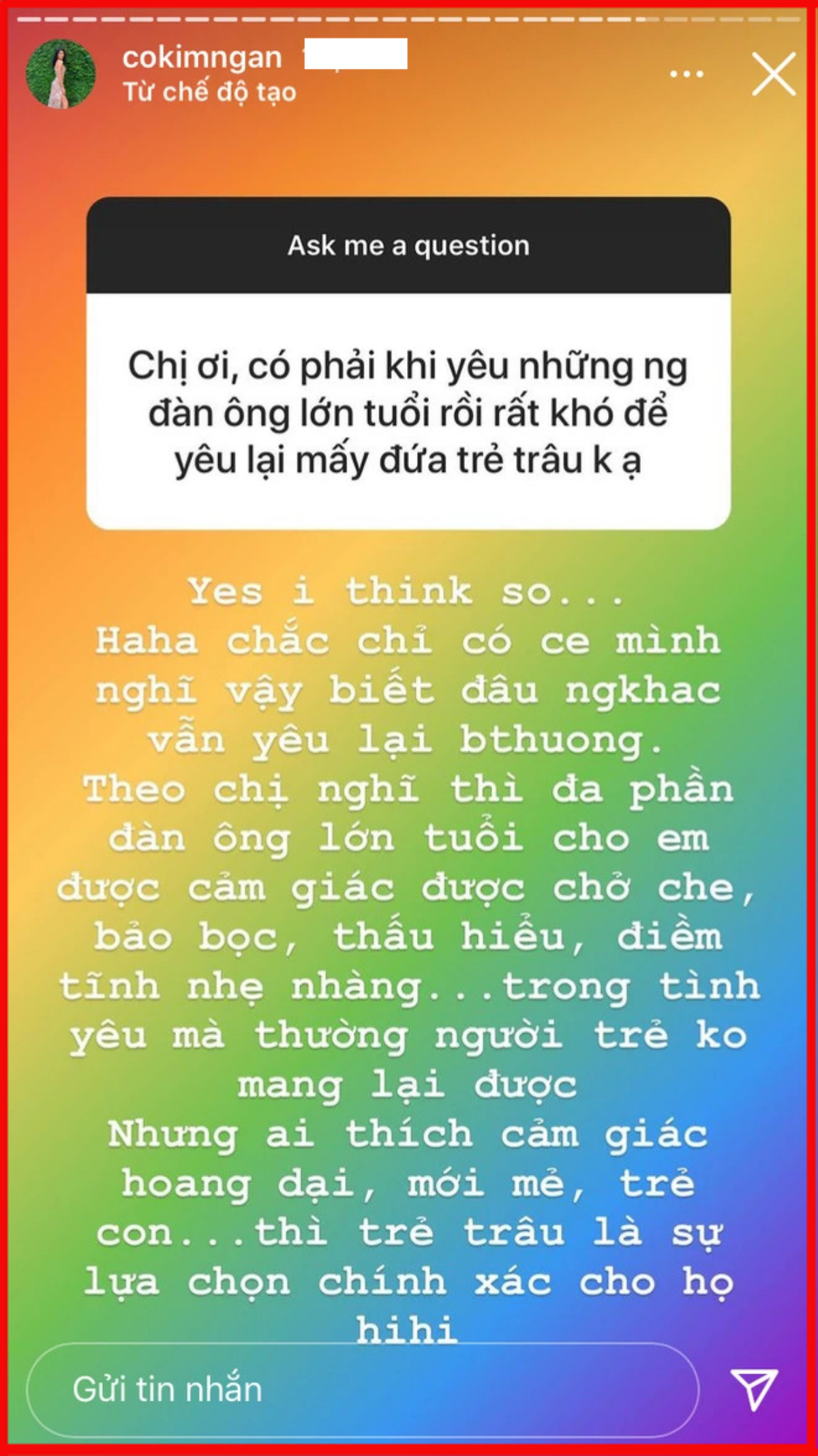 Hậu chia tay tỷ phú 72 tuổi, Cổ Ngân tuyên bố: 'Trẻ trâu không mang lại cảm xúc ấy' Ảnh 3