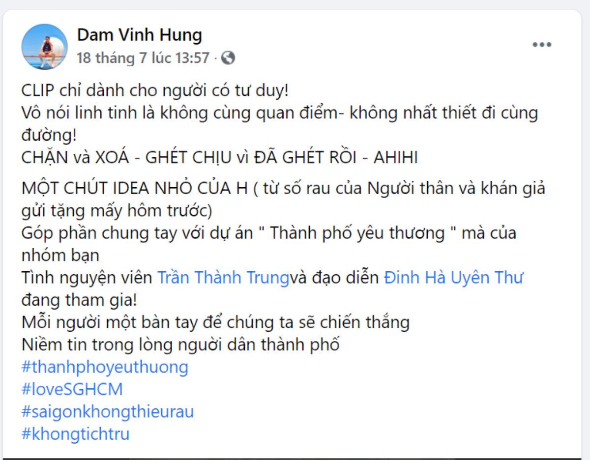 Bị chỉ trích 'làm clip nhảm trong mùa dịch', Đàm Vĩnh Hưng đanh thép: 'Clip chỉ dành cho người có tư duy' Ảnh 3