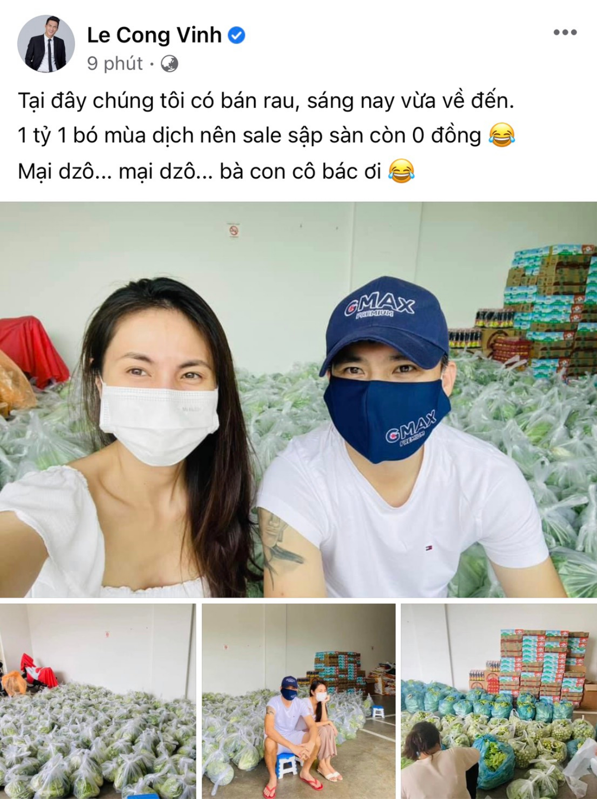 Công Vinh - Thủy Tiên bán rau 1 tỷ 1 bó, mùa dịch giảm giá 'sốc' Ảnh 1