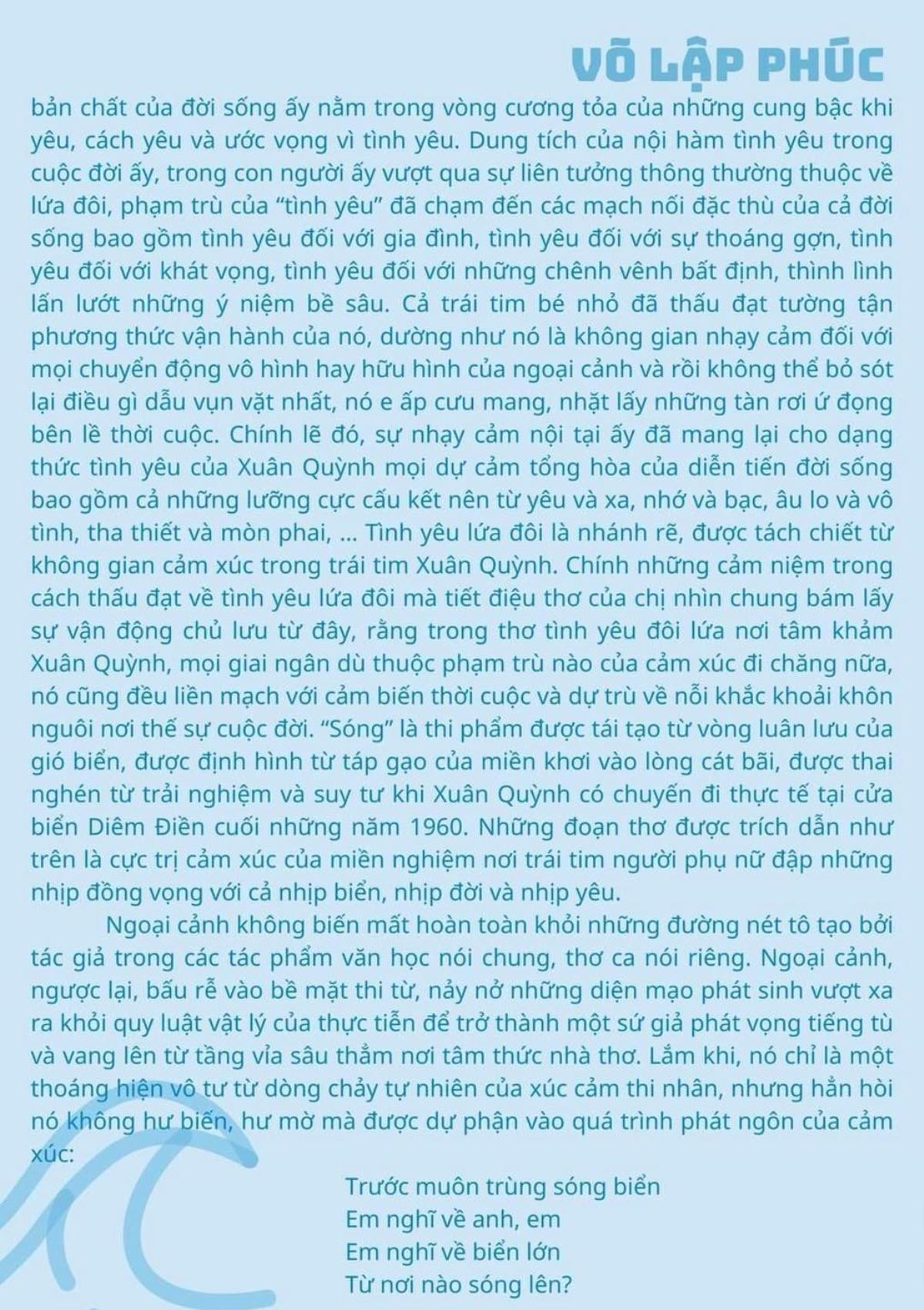 Thủ khoa toàn quốc năm 2020 với bài phân tích 'Sóng' của Xuân Quỳnh gây tranh cãi Ảnh 3