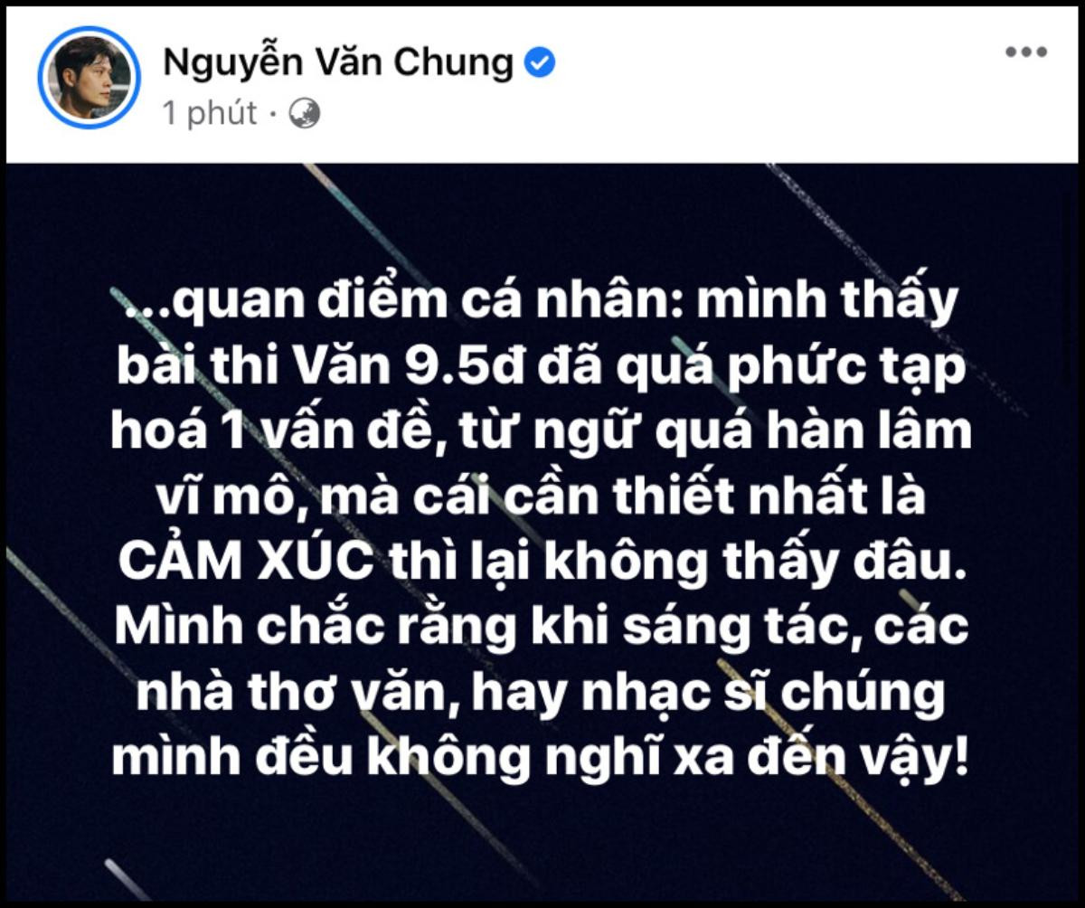 Nguyễn Văn Chung nói về bài thi Văn 9,5 điểm: 'Phức tạp hoá vấn đề, không có cảm xúc' Ảnh 2