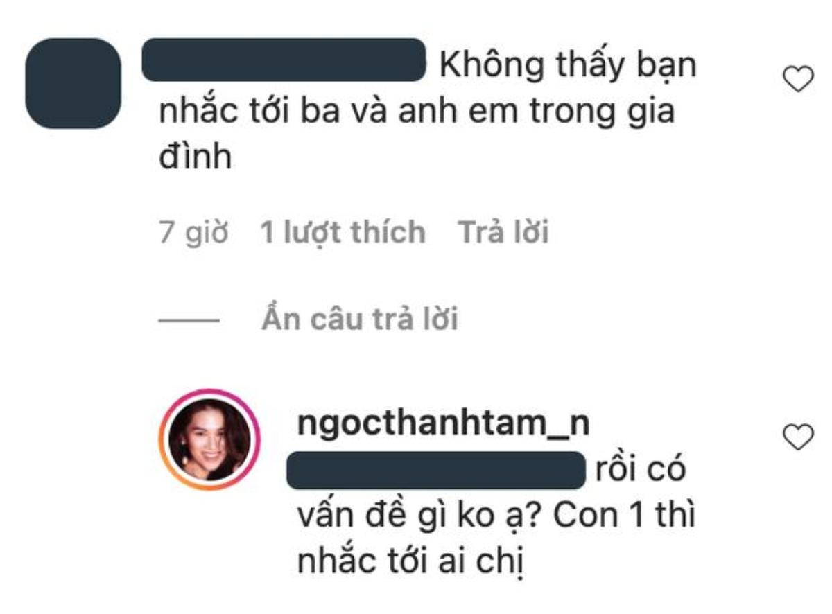 Bị hỏi 'sao không thấy nhắc tới bố', Ngọc Thanh Tâm đáp trả thẳng thừng Ảnh 2