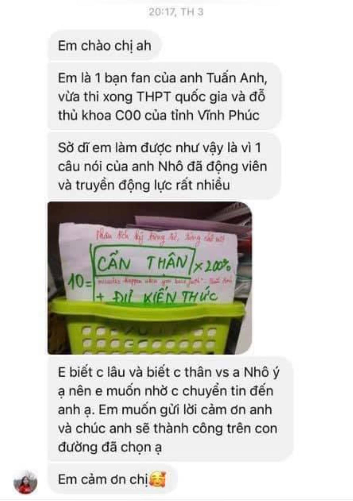 Chuyện nữ sinh THPT đỗ thủ khoa cảm ơn Tuấn Anh đã truyền cảm hứng Ảnh 2