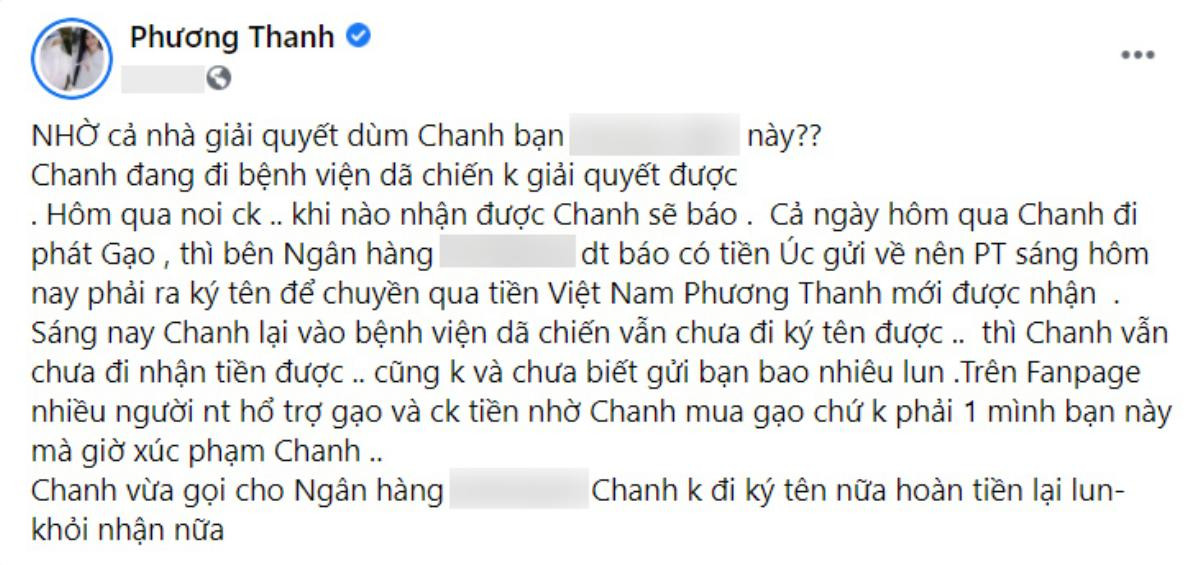 Sau loạt lùm xùm của đồng nghiệp đến lượt Phương Thanh bị 'tố' lừa đảo tiền từ thiện? Ảnh 2