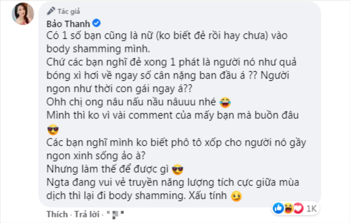 Bị chê bụng to như vẫn bầu dù đã sinh con 3 tháng, Bảo Thanh phản pháo cực khôn Ảnh 5