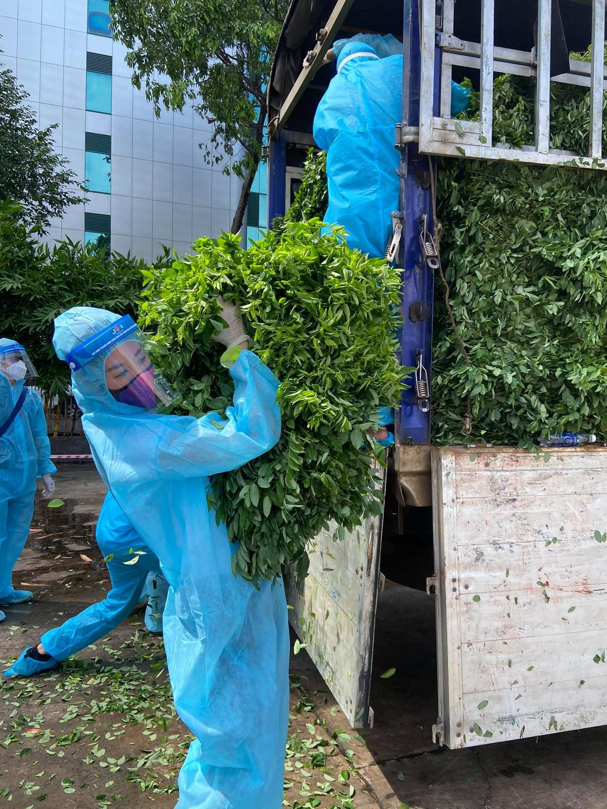 Hai chị em 'Hoàn vũ' Khánh Vân - Kim Duyên giản dị làm từ thiện trên 'chuyến xe thực phẩm 0 đồng' Ảnh 3