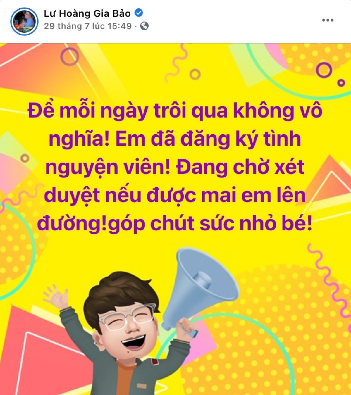 Diễn viên Gia Bảo mùa dịch hăng hái tham gia vào đội tình nguyện viên chống dịch Ảnh 3