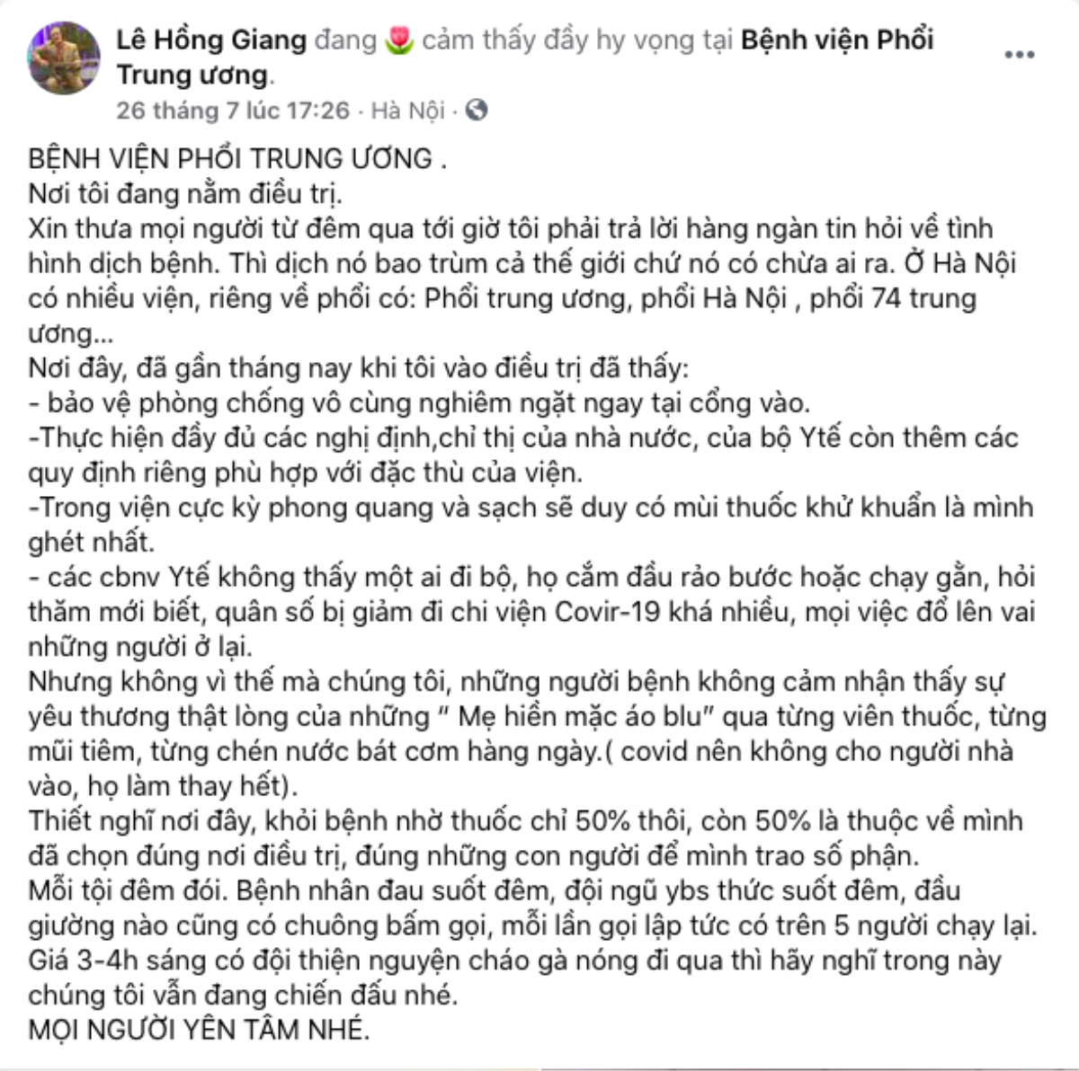 Chia sẻ cuối cùng của nghệ sĩ Giang Còi trước khi qua đời: 'Tôi yêu tất cả mọi người!' Ảnh 2