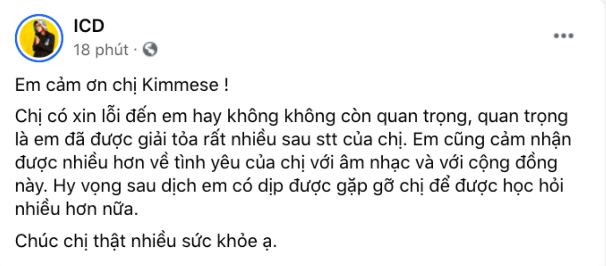 ICD cảm ơn tới Kimmese: 'quan trọng là em đã được giải tỏa rất nhiều' Ảnh 3