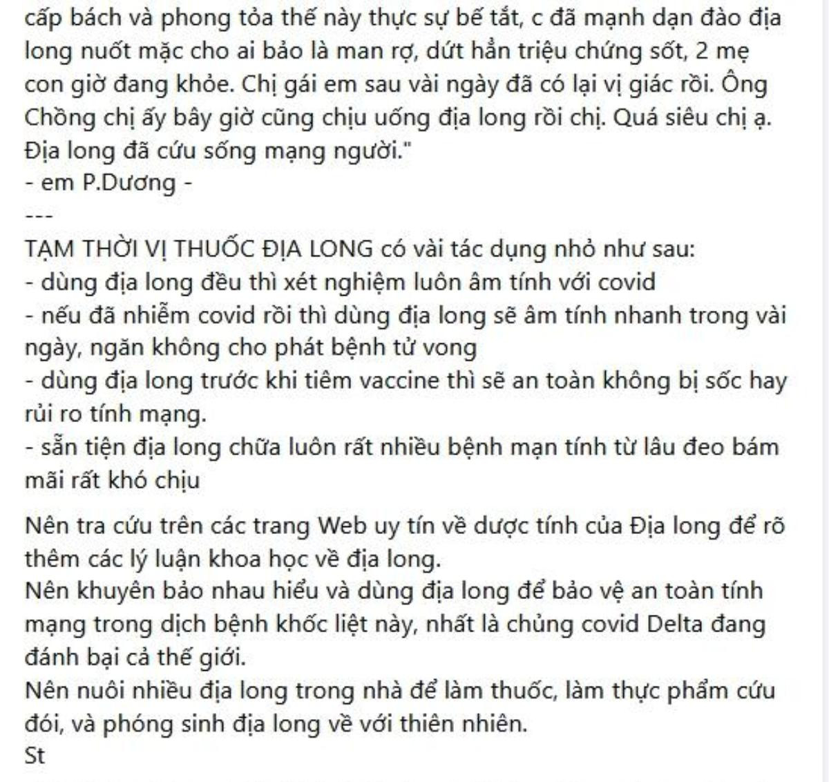 Diễn viên Lê Bê La bị chỉ trích gay gắt khi chia sẻ cách phòng ngừa Covid-19 bằng... 'địa long' Ảnh 3