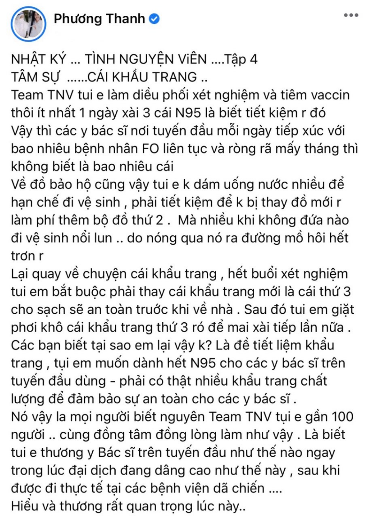 Phương Thanh kể câu chuyện xúc động về 'cái khẩu trang', không dám uống nước nhiều vì sợ đi vệ sinh Ảnh 4