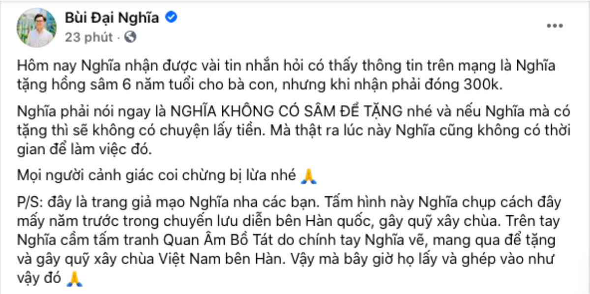 MC Đại Nghĩa sâu cay lên tiếng khi bị lợi dụng hình ảnh để lừa đảo Ảnh 3