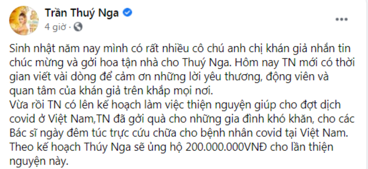 Thúy Nga gửi 200 triệu về Việt Nam làm từ thiện để cầu nguyện cho ca sĩ Kim Ngân Ảnh 2