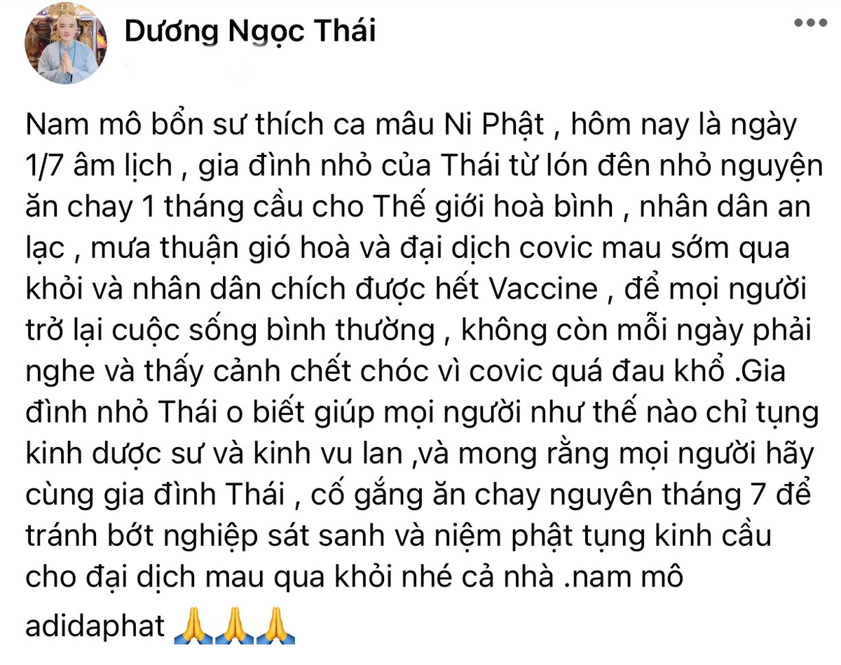 Ca sĩ Dương Ngọc Thái xuống tóc, nguyện ăn chay một tháng vì điều này Ảnh 2