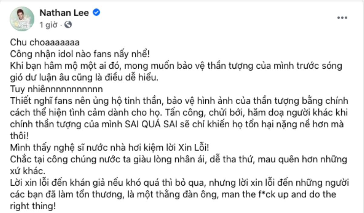 Giữa loạt drama Vbiz, Nathan Lee lên tiếng: 'Nghệ sĩ nước nhà kiệm lời xin lỗi' Ảnh 1