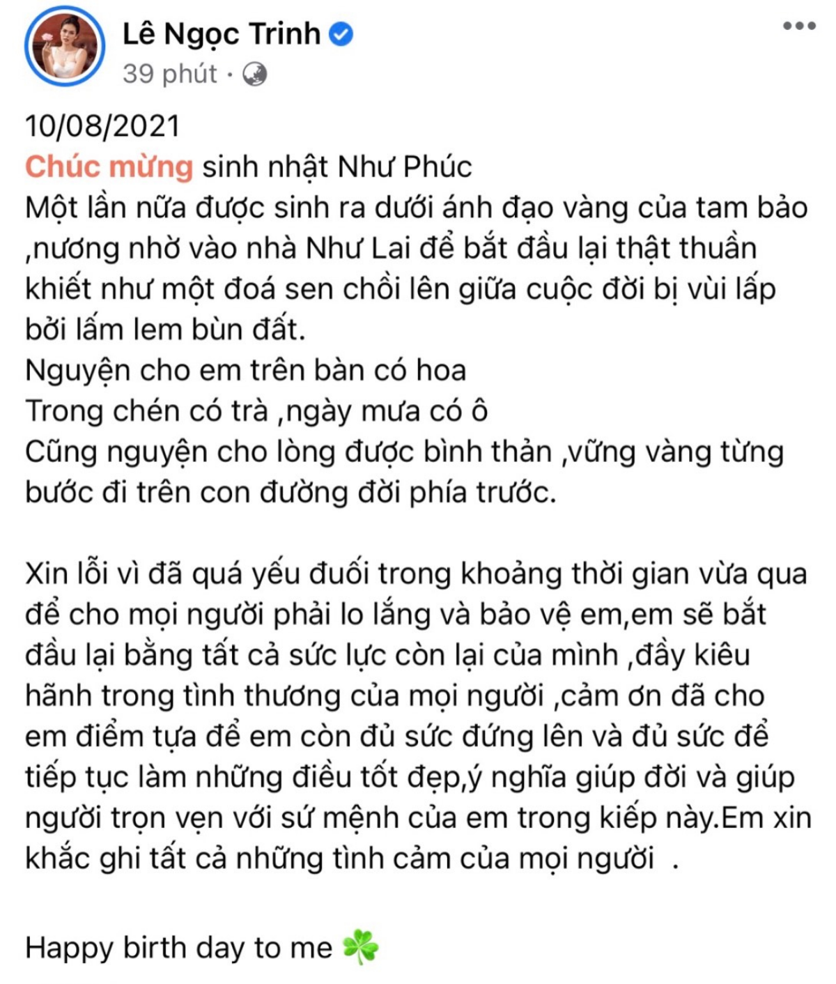 Động thái mới của diễn viên Ngọc Trinh sau ồn ào xuống tóc quy y: 'Xin lỗi vì đã quá yếu đuối' Ảnh 2