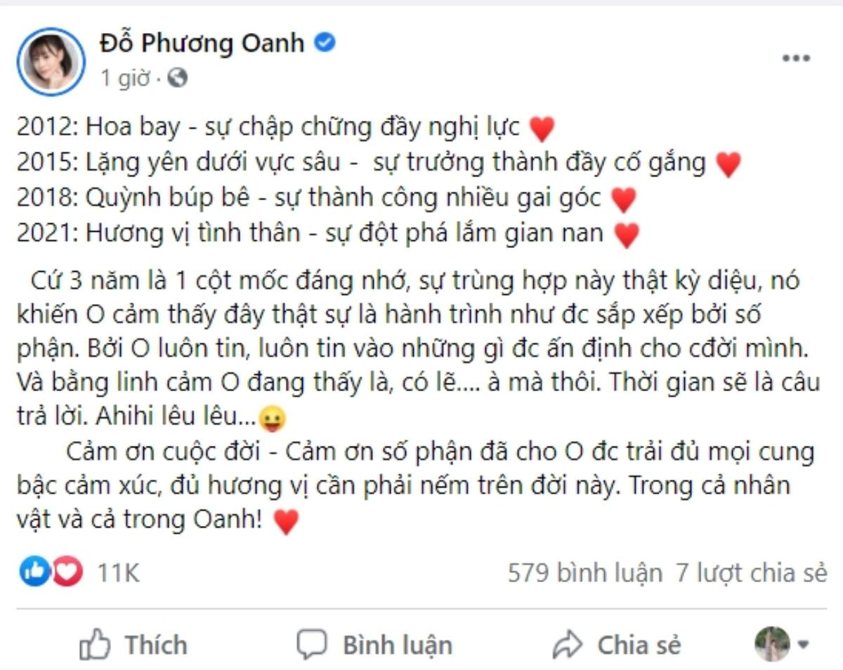 Phương Oanh tự tổng kết sự nghiệp diễn xuất của mình:'Cứ 3 năm là một cột mốc đáng nhớ' Ảnh 13