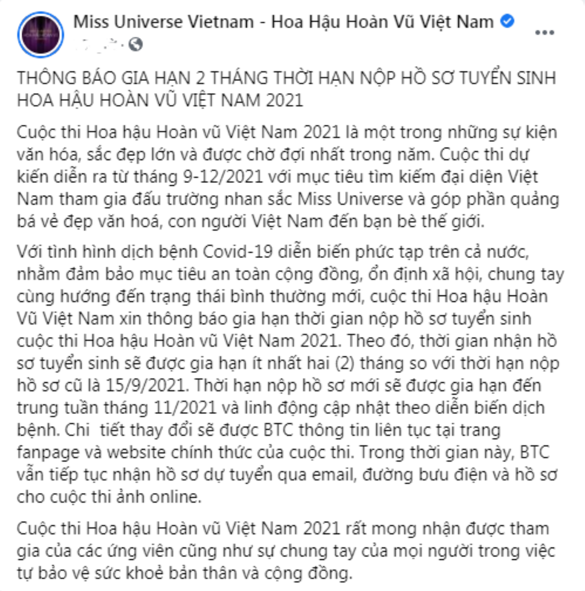 Covid bùng phát: Miss Universe Vietnam gia hạn nộp hồ sơ, nóng lòng chờ các 'hổ chiến' lộ diện Ảnh 1