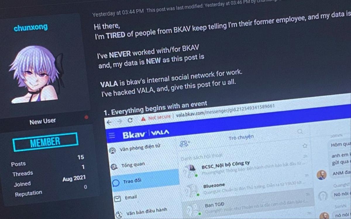 Hacker tuyên bố sẽ livestream tấn công hệ thống nội bộ của Bkav Ảnh 2